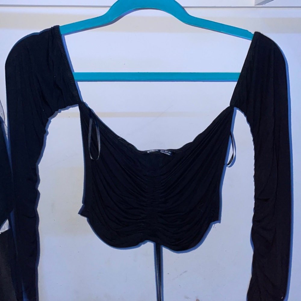 Adorable black off the shoulder crop top